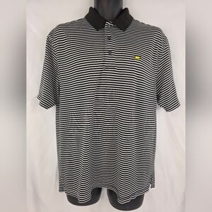 Jack Nicklaus Men's Black White Striped Polo Golf Shirt Size Large S-3251